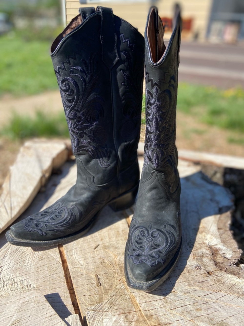 Circle G Black Embroidered Western Boots
